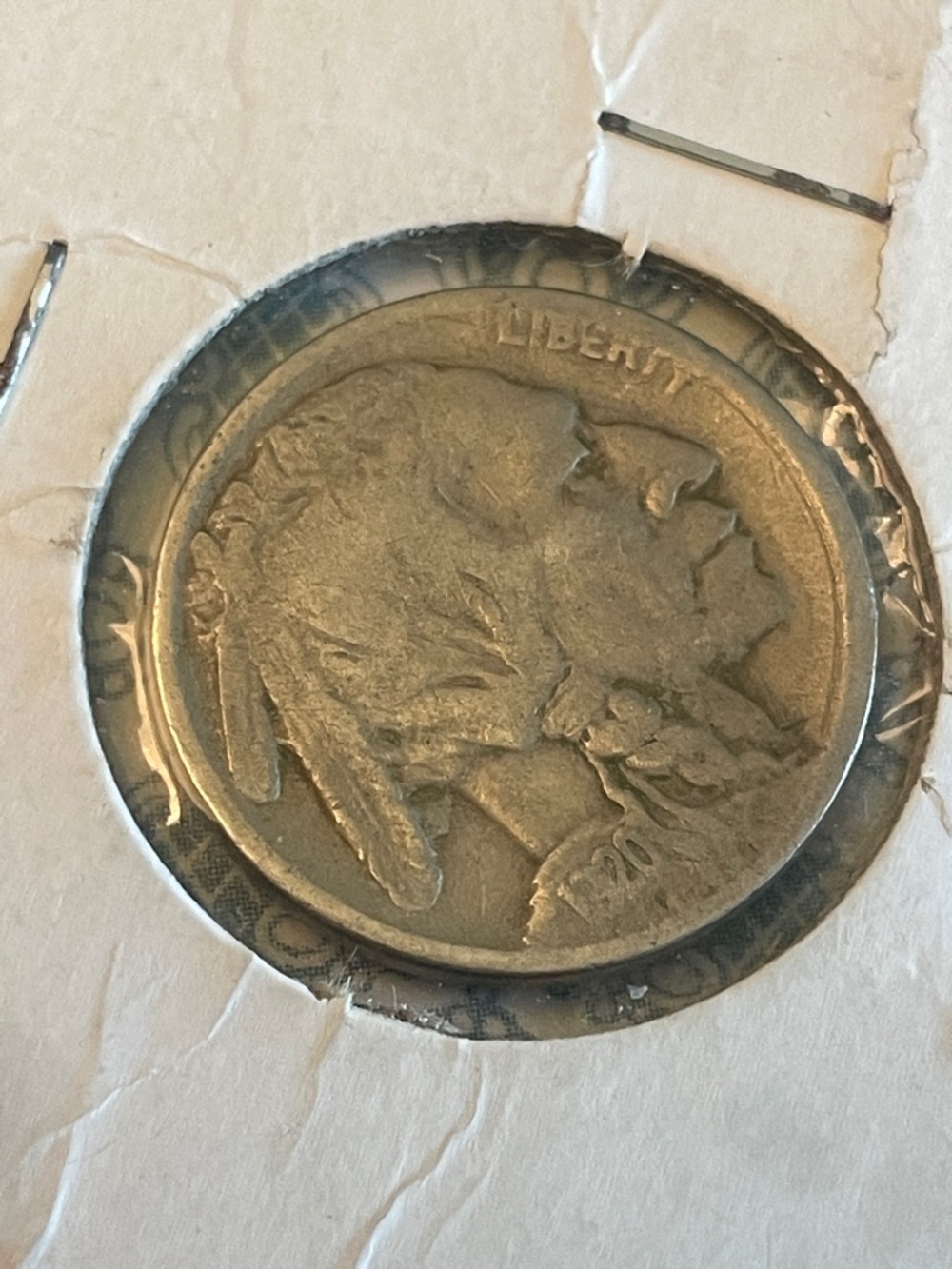 Buffalo Nickel 1920 US Indian Head Nickel - Silver error LIBERTY coin